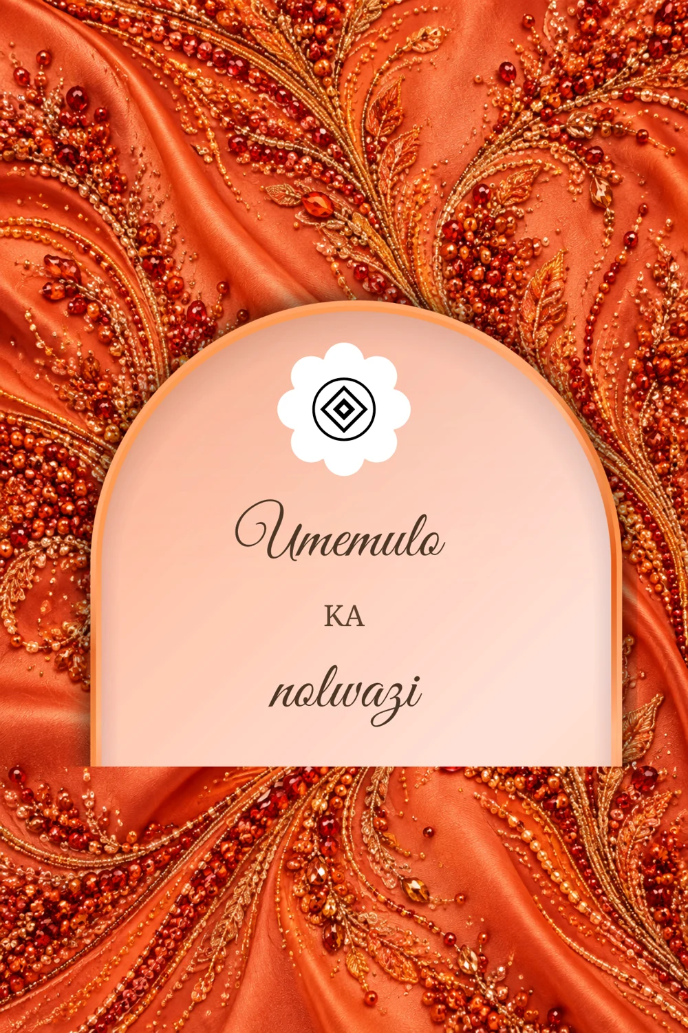 Copper Flourish Umemulo invitation, front