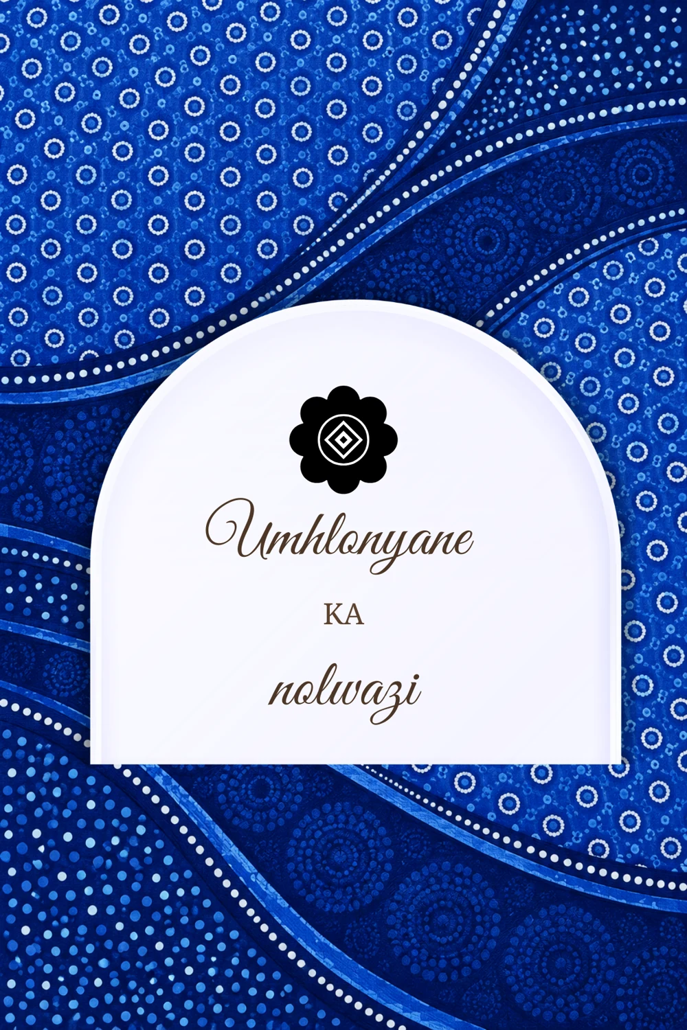 Indigo Shweshwe Umhlonyane invitation, front
